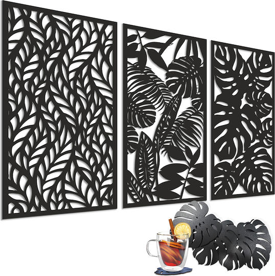 Living Room Wall Decoration 3D Picture Bedroom Open Panel Monstera 58x90
