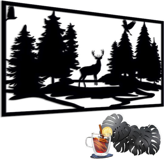 Decorațiune de Perete Imagine Deschisă Living Pădure Cerb 58x96