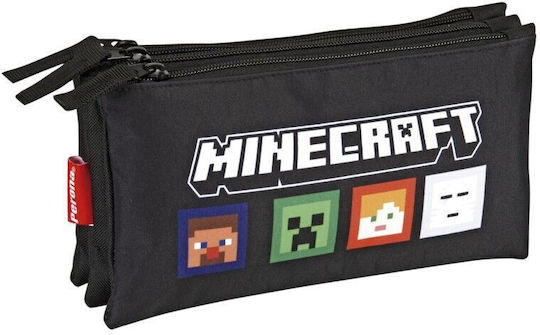 Montichelvo Minecraft Pencil Case with 3 Compartments