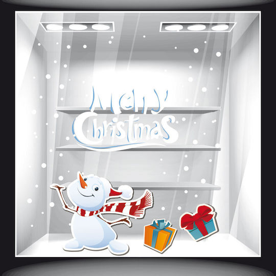 Christmas Sticker Merry Christmas Snowman 60cm X 70cm