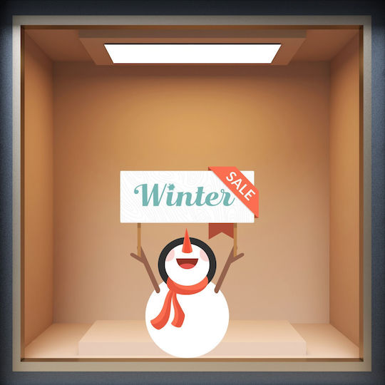 Winterschlussverkauf Aufkleber Schneemann 50cm x 70cm