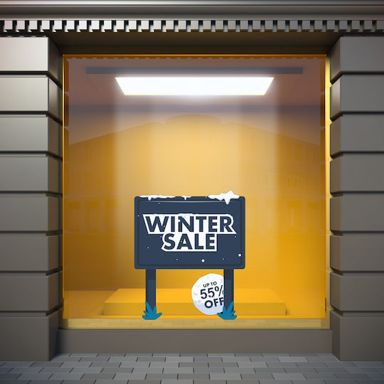 Winterverkaufssticker Winter Sales 18 50cm x 58cm