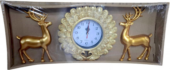 Antique Wall Clock Plastic Gold 23x14cm