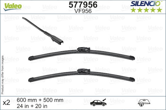Lamele Ștergătoare Auto Valeo Silencio Fără Articulație Spoiler 600/500mm 2 Buc Bmw X2 F39 11.17
