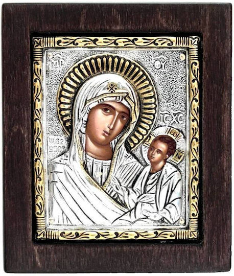 Silver Astron Saint Icon Panagia Hodegetria Silver 7.5x6.5cm
