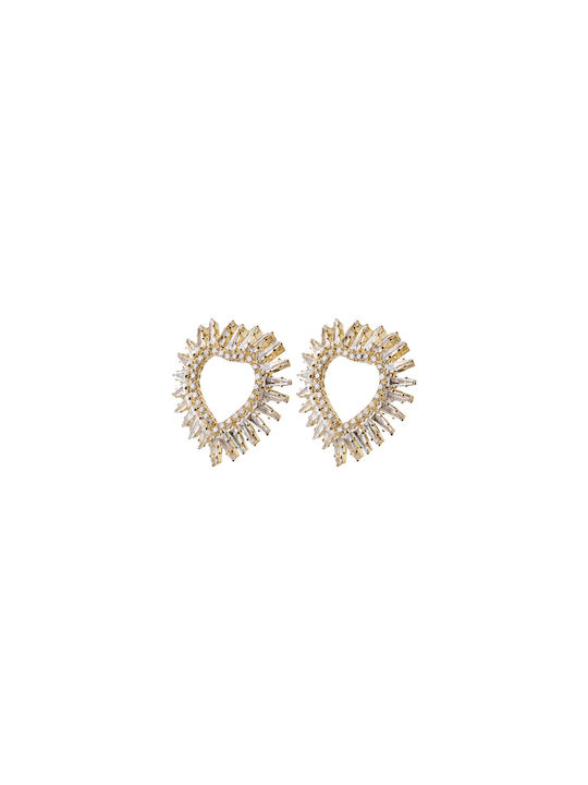 Strass Heart Earrings 26 Mm