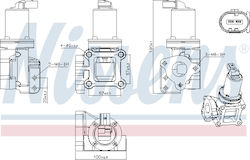 Nissens AGR-Ventil Hyundai H-1 Starex Cargo Travel 2.5d 07.01 Ohne AGR-Kühler Erste Montage