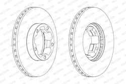 Front Brake Disc Right Left Ferodo Nissan Cabstar E 2.3d 2.7d 3.0d 10.98-11.06 Diameter 276mm Thickness 24mm Ventilated
