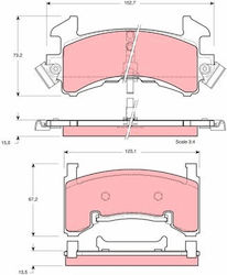 Trw Automotive Front Disc Brake Pads Set 72.9mm Height 152.4mm Length 15.0mm Thickness Buick Cadillac Chevrolet Gmc Mazda Pontiac Trw Automotive Front Disc Brake Pads Set 72.9mm Height 152.4mm Length 15.0mm Thickness Buick Cadillac Chevrolet Gmc Mazda Pontiac