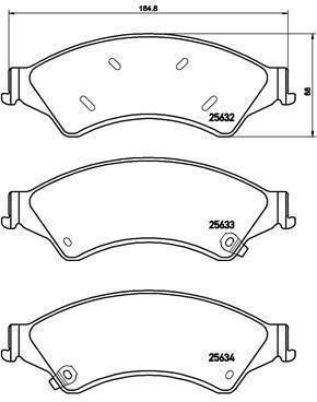Brembo Front Brake Pads Set Ford Ranger 2.0d-3.2d 04.11 Height 68mm Width 194mm Thickness 16mm Wear Sensor Yes Caliper Bolts