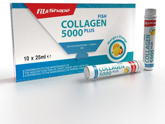 Fit & Shape Fish Collagen Shot με Βιταμίνη C 20 x 1ml Orange Mango