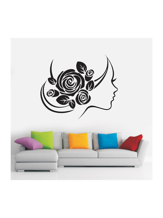 Wandsticker Frau Blumen 50cm x 43cm