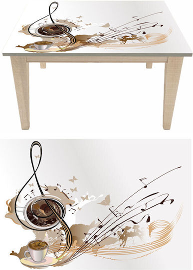 Autocolant pentru Masă Muzică Cafea 80cm X 50cm