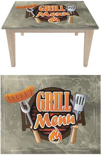 Αυτοκόλλητο Τραπεζιού Grill Menu 80cm X 50cm