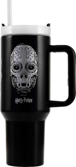 Pyramid International Παιδικό Παγούρι Harry Potter Ανοξείδωτο με Καλαμάκι Μαύρο 1200ml