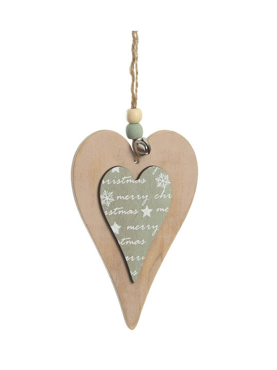 Decorativ Ornament suspendat Inima Din lemn Verde 8x12buc