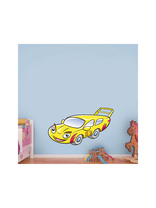 Kids Wall Sticker Yellow Car 120cm X 80cm
