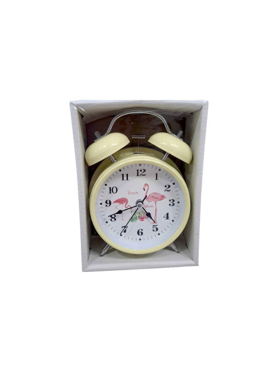 Tischuhr mit Wecker Beige 001034_be