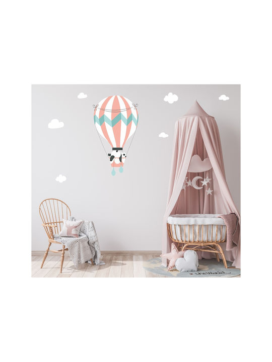 Panda Hot Air Balloon Wall Sticker 2 Sets 6 Clouds 80cm X 50cm