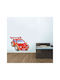 Kids Wall Sticker Red Car 40cm X 30cm