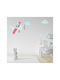 Dinosaur Airplane Wall Sticker with 4 Clouds 80cm X 53cm