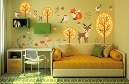 Kids Wall Sticker Forest Animals 130cm X 50cm