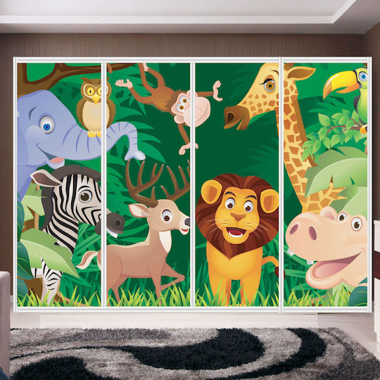 Αυτοκόλλητο Ντουλάπας Cartoon Animals 340cm