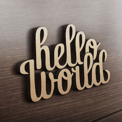 MDF Holzdesign Hello World 65cm x 43cm