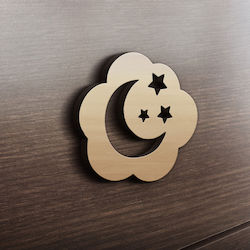 MDF Holzdesign Mond Sterne 45cm x 45cm
