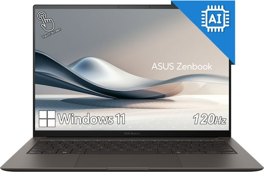 Asus Zenbook S 14 OLED UX5406SA-PZ281X 14" Тъчскрийн 120Hz (Ultra 7-258V/32GB/1TB SSD/W11 Pro) (Международен английски език)