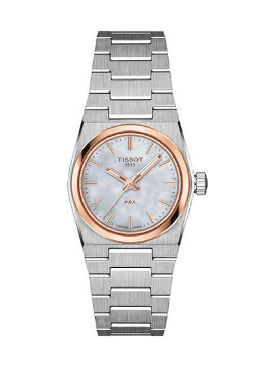 Tissot Γυναικείο Ρολόι 25mm Μπαταρίας με Ασημί Ατσάλινο Μπρασελέ