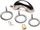 Xr Brands Stainless Steel Locking Penis Cage 3 Rings