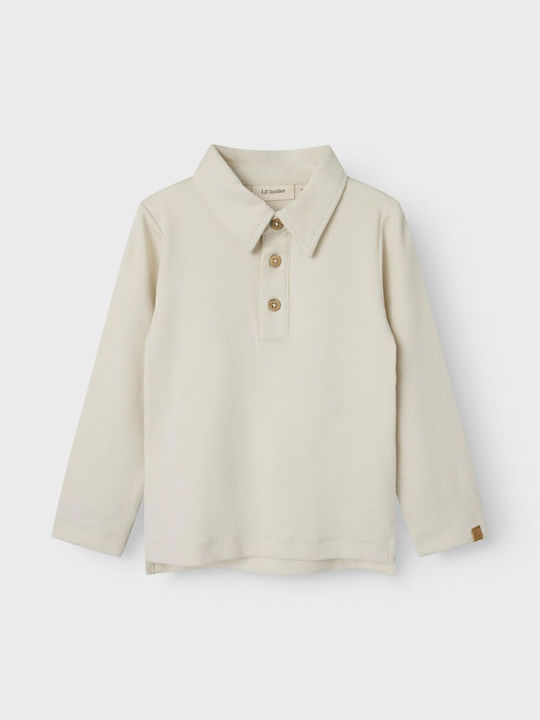 Kids' Polo Long Sleeve Beige