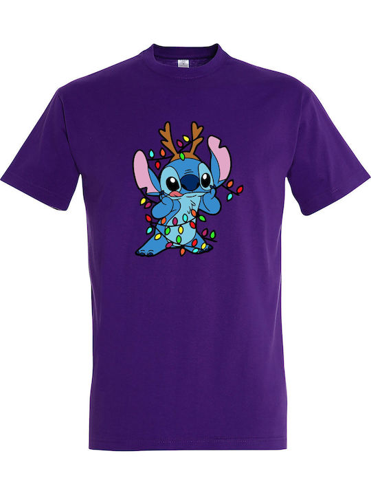 Детска тениска Dark Purple Stitch Christmas Edition