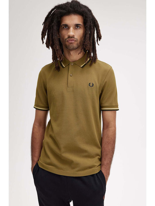 Fred Perry Polo Μπλούζα Κοντομάνικη Χακί