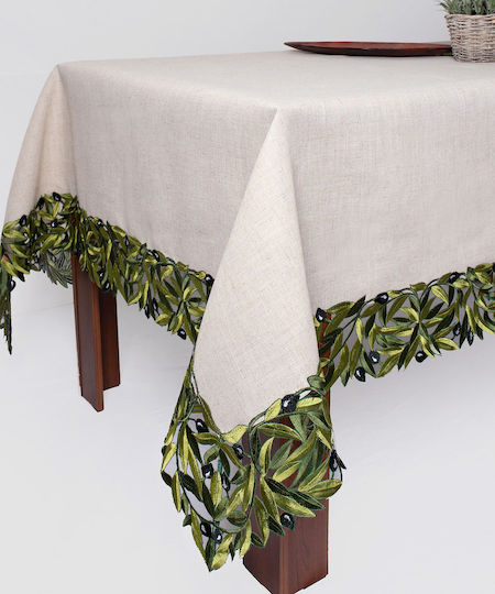 Silk Fashion Tischtuch 2353 Black Olive Tree 160x300cm