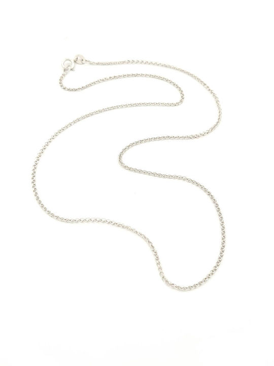 White Gold Chain Neck 14K Thin Thickness 1mm and Length 60cm