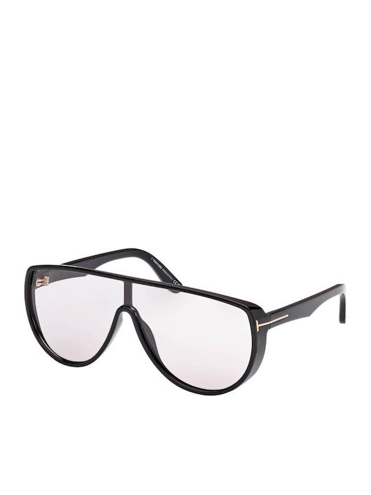 Tom Ford Silver Frame Sunglasses with Black Lenses Tom Ford Indiana TF497 18B Silver Aviator Metal Sunglasses  main image 4