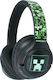 OTL Minecraft Ασύρματα / Ενσύρματα On Ear Ακουστικά με 50 ώρες Λειτουργίας Πράσινα
