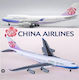 Ready-Made Metal Airplane Model Scale 1/400 JC Wings Boeing 747-400 China Airlines B-18212 Flaps Down