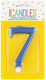 Kerze 7 Metallisch Blau 8 cm