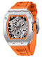 Pagani Design Herrenuhr 12mm Automatisch mit Orange Metallarmband