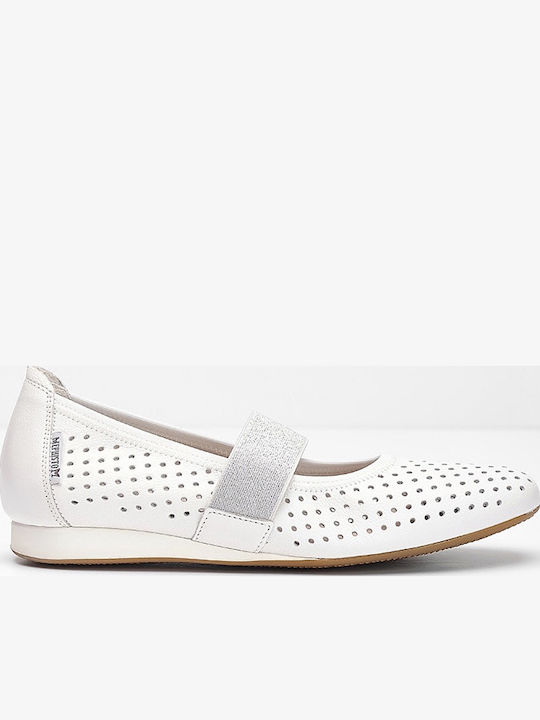 Anatomic Leather Ballerinas Perf White