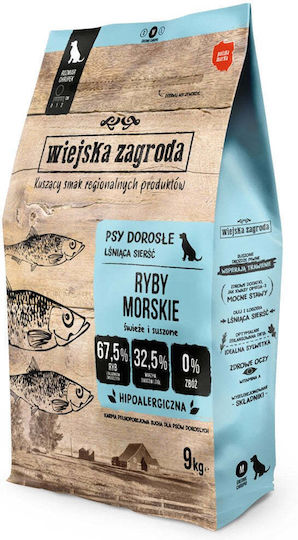 Wiejska Zagroda 9kg Trockenfutter ohne Getreide & Gluten für erwachsene Hunde mittlerer Rassen mit Fisch