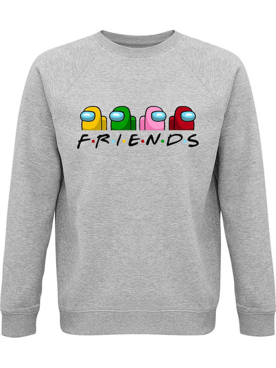 Sweatshirt Unisex Organic " Among Us Friends " Grey Melange