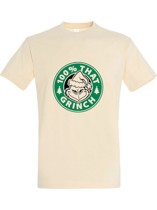 kirikoko I Am 100% That Grinch Starbucks T-shirt Beige Baumwolle