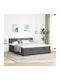 vidaXL King Size Fabric Upholstered Bed Dark Grey with Slats and Mattress 180x200cm