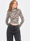 Women's Crop Top Cotton Animal Print Leopard