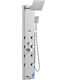 Shower Column Hydro Massage Silver Stainless Steel 5 in 1 Display LED Light 1340 × 200 × 430 mm 8 x Body Massage Jets