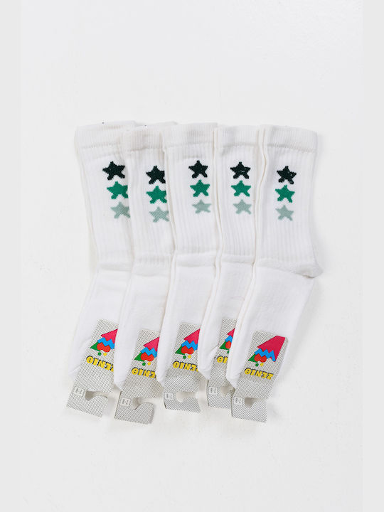 Zenith Șosete pentru Copii Sport White 5 Perechi